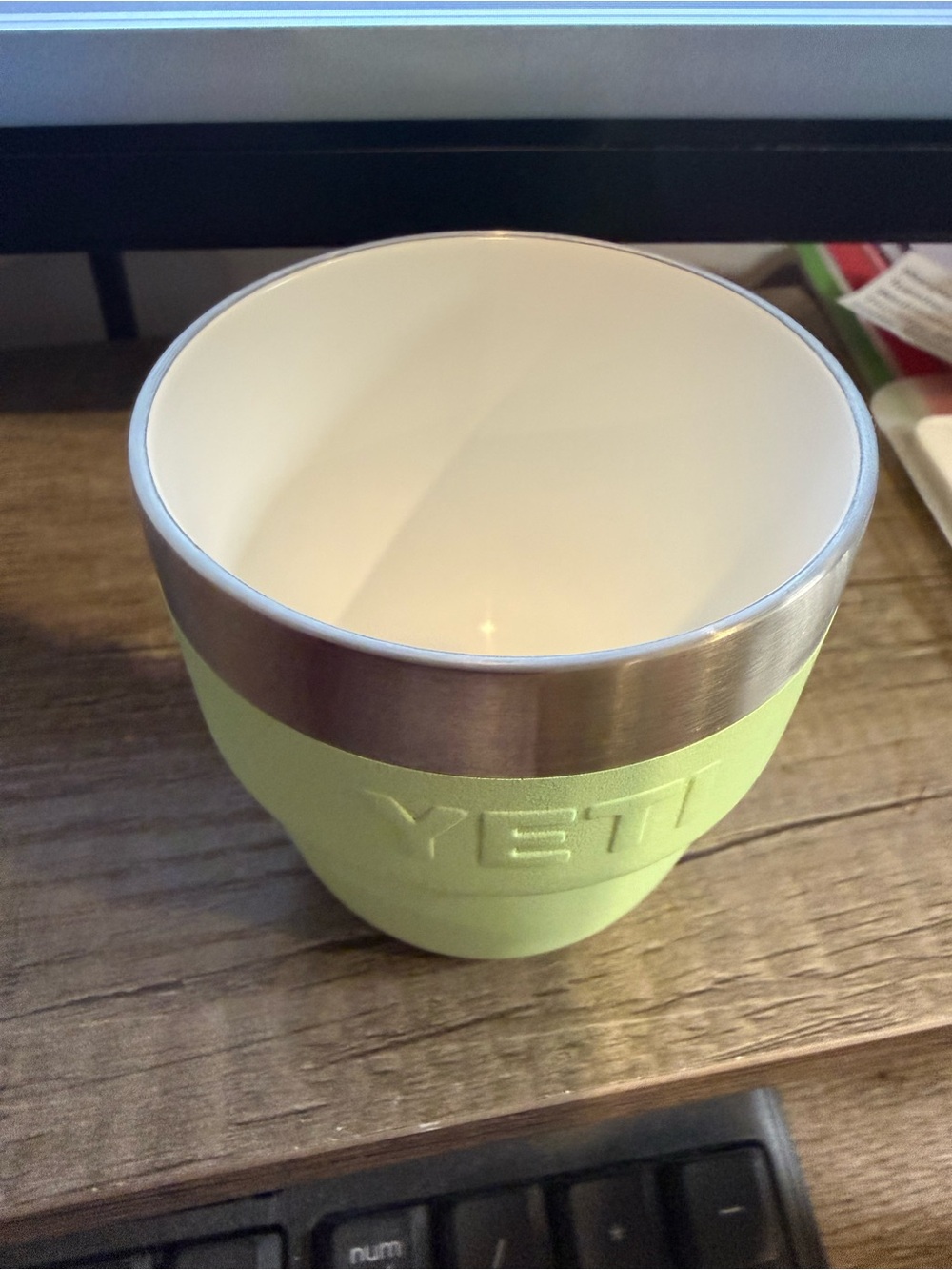 Yeti Lime Green Insulated Espresso Cup/Tumbler with Stainless Rim - Picture 2 of 3